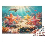 Casa Estrella de Mar Paraíso de Coral Submarino Puzzle de 1000 Piezas Cartón para Adultos Relajación Decoración Regalo Familia 52x38cm/1000pcs