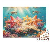 Casa Estrella de Mar Puzzle de 1000 Piezas Papel para Adultos Mundo de Coral Submarino Relajante Decoración Familia Regalo 70x50cm/1000pcs