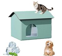Casa for gatos al Aire Libre con refrigeración por Bolsa de Hielo: un Lugar de Descanso Seguro y cómodo Cómo Crear la escapada de Verano Green,XL (62 * 42 * 43)