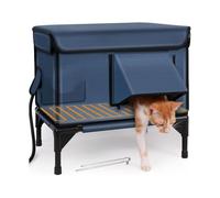 Casa for Gatos Calentada al Aire Libre, Refugio Isolado Impermeable a Viento for Gato Salvaje, Aleros Impermeables, Puerta de Escape, for Callejero Granero(Medium)