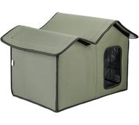 Casa Grande Aislante for Gatos Salvajes con diseño Impermeable | Refugio for Mascotas Resistente a la Intemperie con Puerta Transparente
