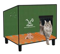Casa Grande Indestructible para Gatos con calefacción para Exteriores, Extremadamente Impermeable y Resistente a la Intemperie, casa para Gatos al Aire Libre con calefacción para Invierno, Refugio