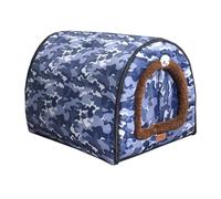 Casa grande para mascotas, cama calmante para gatos, 2 en 1, plegable, con cojín lavable, tienda de campaña para cachorros, gatitos, conejos, tienda de campaña antideslizante para perros (90 x 66 x 66