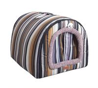 Casa grande para mascotas, cama calmante para gatos, 2 en 1, plegable, sofá cama con cojín lavable, tienda de campaña para mascotas, cama para cachorros, gatitos, conejos, tienda de campaña