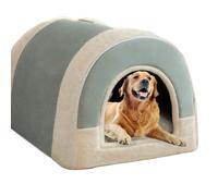 Casa grande para perros 2 en 1 mullida cama para perros XL XXL, caseta grande de lujo para mascotas, antiansiedad, para perros, gatos, camas calmantes con mango cálido, casa cueva para perros medianos
