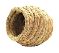 Casa Hábitat De Paja - Para pájaros en jaula, ventilado para periquitos, interesante para simulación de fibras naturales, lugar de reproducción de aves en reposo, para