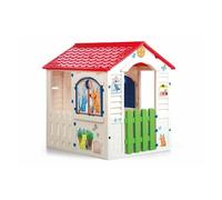 Chicos - Country Cottage Casita Infantil de Exterior e Interior, Fabricada en plástico Resistente y Duradero, Blanco, Única, Medidas 84 x 103 x 104 cm (89607)