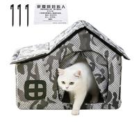 Casa Isolata per Gatti Da Esterno - Cuccia Impermeabile Pieghevole con Interno Termico E Tetto Resistente, Rifugio Caldo per Gattini | per Cortile Balcone Patio Prato Garage Giardino Comunità Animali