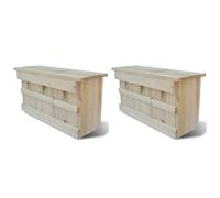 Casa & Jardín - Casetas para gorriones 2 piezas de madera 44x15,5x21,5 cm- Elección
