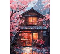 Casa Kit Pintura de Diamantes 5D Adultos Principiantes, Árboles Diamond Art Kit Completo, Actividad Relajación Antiestrés, Regalos Originales para Mujeres Cumpleaños, Decoración Hogar 30x40 cm qo-123