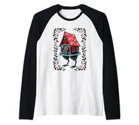 Casa Mágica con Patas - Diseño Dark Alternativo Camiseta Manga Raglan