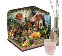 Casa Miniatura | Casa De Flores Hecho A Mano,Kit De Construcción Creativo Rincón De Libro Para Estantería Decoración Sala Librería Librería Vacaciones
