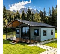 Casa modular plegable lista para vivir, contenedor expandible | Casa pequeña prefabricada de lujo para adultos con interior elegante para complejo, patio trasero o vida familiar con baño