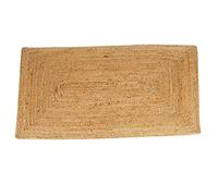 Casa Moro Alfombra de yute natural Esha rectangular, estilo bohemio, de fibra natural y yute trenzado a mano, estilo bohemio, decoración para el hogar, 80 x 120 cm