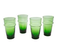 Casa Moro Juego de 4 vasos de cóctel para café helado y postre, vasos de cóctel para latte macchiato, color verde