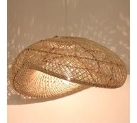 Casa Moro Lámpara de ratán Luna M de ratán natural y hierro hecho a mano boho chic lámpara colgante moderna LP007-M
