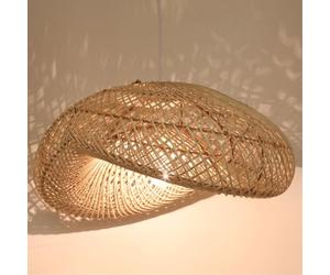 Casa Moro Lámpara de ratán Luna M de ratán natural y hierro hecho a mano boho chic lámpara colgante moderna LP007-M