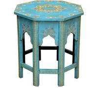 Casa Moro Marrakesch durdana - pintadas a Mano handgertigte - Mesa Auxiliar, Fabricado a Mano Vintage Mesa Saada Azul L | MA32-47-C-L