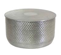 Casa Moro Mesa auxiliar marroquí ALAVA XL plata Ø 58 cm redonda martillado aluminio mesa de centro oriental mesa de salón mesa de café mesa de sofá moderna TSV8052