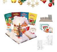 Casa Navideña Kit DIY de Manualidades 3D Escena Navideña con Luz LED | Set Creativo Festivo Decoración del Hogar Para Adultos y Niños Clase de Arte Escuela Fiesta Celebración Reunión Familiar