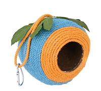 Casa nido de loro de coco | Casa de cáscara de coco para periquitos | Casa colgante portátil para hámster, cueva de cría de periquitos de coco natural para loros, conures, gorrión, cacatúa