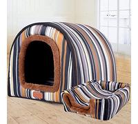 Casa ortopédica 2 en 1 para perros iglú con techo, cama grande lavable para mascotas para labrador, cueva calmante portátil con cojín antiansiedad, suave y cálido
