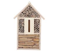 Casa para Abejas Mtlavishness, Caja Nido de Madera con Canales tubulares para un Refugio de anidación beneficioso para el jardín, artesanías, Adorno para Exteriores, decoración