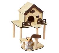 Casa para Ardillas,Castillo de Madera para Jerbos y Animales Pequeños - Accesorios de Pie con Cama y Juguetes para Explorar Hogar Interior para Dormir de Animales Pequeños