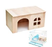 Casa para Conejos Interior,Hábitat de Jaula de Madera con Ventana y Puerta para Mascotas | Castillo Ventilado De Conejos,para Erizo Hurón Hámster Jerbo Y Chinchilla Descansar Jugar Dormir