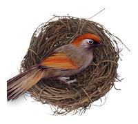 Casa para Cría de Pájaros - Cama Tejida Hecha a Mano, Escotilla para Animales Pequeños | Accesorio cómodo para Jaula de Descanso para Mascotas | Refugio de desove de Fibra Natural para Conejo LOR