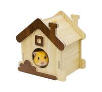 - Casa para Erizo y Accesorios de Animales de Madera Natural - Cabaña de Madera para hámster y Animales pequeños, para Gerbille Chinchilla Herizo Sugar Glider Pequeño Animal Interior