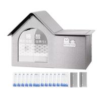 Casa Para Gato Con Aire Acondicionado - Gatito Cómodo Todas Las Estaciones | Casa De Refrigeración Ventilada Y Impermeable Para Mascotas, Con Techos Inclinados, Acogedora Casa Para Gatos Y Perros,