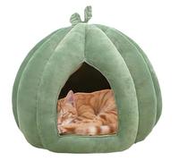 Casa para gato de halloween, cama para gatos - Cama para casa cerrada Pumpkin Cat House,Escondite para, Cueva para, cama gruesa para gatitos, perros pequeños, invierno