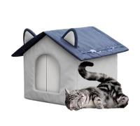 Casa para gatos al aire libre, aislada a prueba de clima invernal, cama de invierno con penetración de aire frío fuera de la casa para mascotas, diseño espacioso para perros pequeños, medianos y