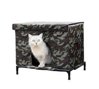 Casa para gatos al aire libre - Aislamiento cálido | Protector para gatos con fondo elevado y transparente para proteger de las inclemencias del tiempo | Refugio de animales - Perro, gatito, pollo