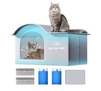 Casa para gatos al aire libre - Casa para gatos Interior al aire libre plegable refrescante | Tienda Caverna Espaciosa Resistente a los Rasgaduras para apartamento coche camping viaje