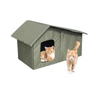 Casa para gatos al aire libre, cueva impermeable para mascotas, refugio cálido para gatos, cuevas aisladas, resistente al agua y a prueba de agua con techo extraíble aislada y cálida para gatos