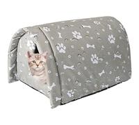 Casa para Gatos al Aire Libre de 15x14, 2x3, 9 Pulgadas, Refugio térmico Impermeable a Prueba de Viento para Gatos, casa para Perros al Aire Libre cálida a Prueba de frío para Invierno, Perrera Salva