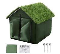 Casa para gatos al aire libre, impermeable, resistente al viento, antideslizante, refugio suave y plegable para gatos, para exteriores, patio, balcón, jugar, animales escondidos para dormir