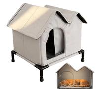 Casa para gatos al aire libre - Oxford Cloth Aluminum Foil 45 x 35 x 34 cm | Cat Shelter | Insulated Thermal Warm Pet Kitten Bed Weatherproof Shelter With Raised Floor For Garden Porch Lawn Backyard