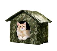 Casa para gatos al aire libre para invierno - Perrera aislada para perros | Cojín plegable para mascotas, interior y exterior, resistente a las inclemencias del tiempo, ofreciendo una casa de gato