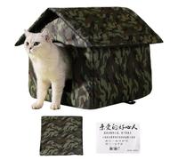 Casa para gatos al aire libre - Refugio para gatos resistente a la intemperie de 33 cm, cama plegable para mascotas, tienda de campaña escondite resistente al viento, cabina de invierno, parte