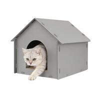 Casa para gatos al aire libre resistente a la intemperie, cabaña cerrada impermeable con alfombrilla, casa exterior para gatos resistente a la intemperie, para patio, jardín, hogar, gatito, animal