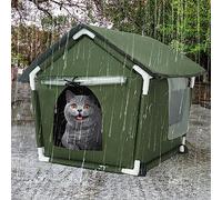 Casa para Gatos al Aire Libre Resistente a la Intemperie para Gatos Salvajes, casa para Gatos de Interior con Alfombrilla y Clavos de Borde para Exteriores Proporciona un Refugio Acogedor para Gatos