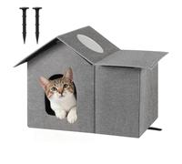 Casa para gatos al aire libre resistente a la intemperie para invierno, refugio grande para gatos salvajes con puerta y tapete suave, plegable, impermeable, para gatos callejeros y mascotas pequeñas