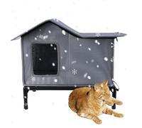 Casa para gatos al aire libre resistente a la intemperie - Refugio para mascotas con tapa extraíble | Refugio caliente para mascotas al aire libre para patio
