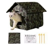 Casa para gatos al aire libre - Tienda plegable de tela Oxford 41 X 41 X 33 Cm, Refugio a prueba de viento para mascotas vagando, Cama antideslizante, Condominio Cueva | Balcón De Patio Fuera Del