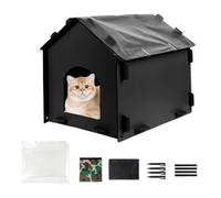 Casa para Gatos Callejeros Exterior Invierno Impermeable Plegable | Refugio Cálido para Gatos Callejeros con Recinto para Comunidad Balcón Jardín Patio Césped Carretera Garaje Parque