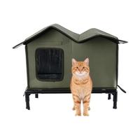 Casa para gatos cerrados | Refugio antiintemperie y antiviento para dormir - Habitación caliente para gatos errante,Apto para exteriores, patio, parque, porche, garaje, garaje