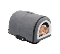 Casa para gatos climatizada, cueva para gatos con calefacción, ajuste de temperatura, semicerrado, extraíble, cálido para gatitos de raza media, cachorros, todas las estaciones, dormitorio
